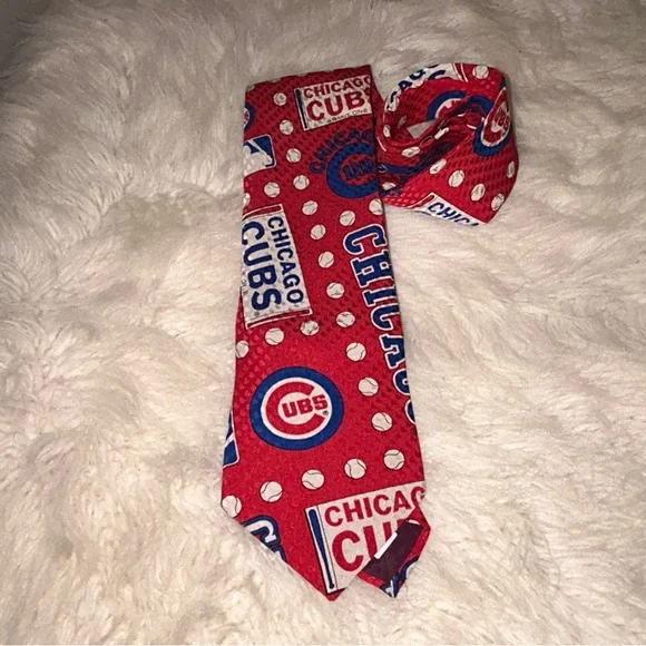 VTG 1992 RM Style Chicago Cubs Ralph Marlin Silk Neck Tie R/W/B Admit One - Picture 12 of 12